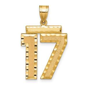 14k Yellow Gold, Varsity Collection, Large D/C Pendant Number 17